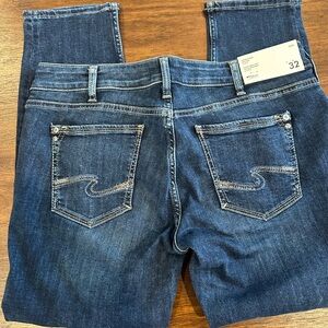 NWT silver suki crop jeans